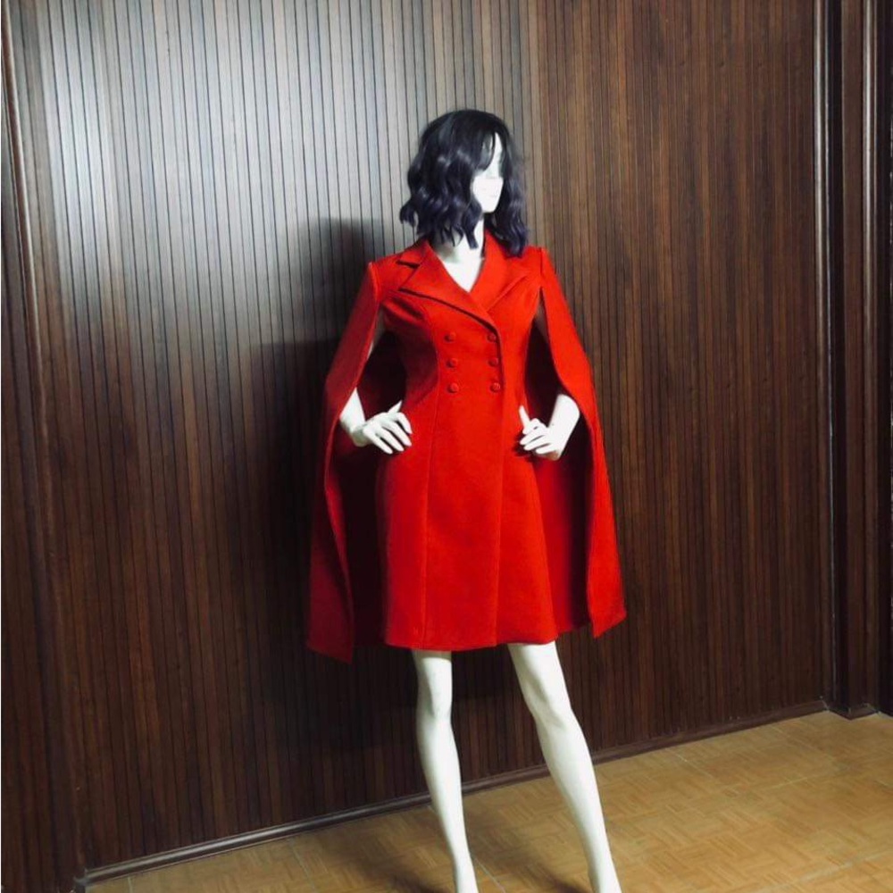 Red pageant interview suit